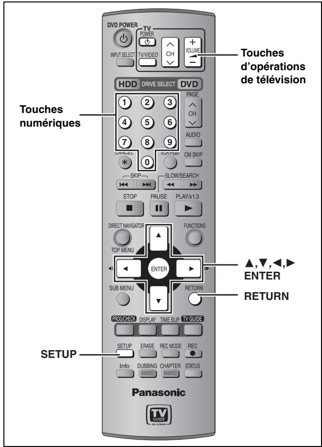 PANASONIC DMR E85H - ÉTAPE 3 Réglage approprié au téléviseur et à la télécommande - 1
