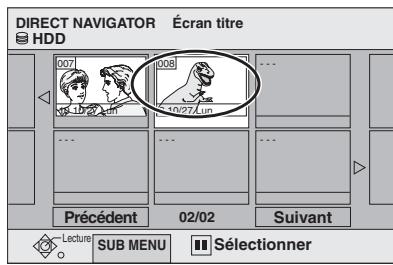PANASONIC DMR E85H - Appuyer sur [▲, ▼, ◀, ►] pour sélectionner le titre. - 1