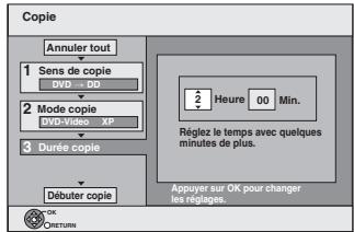 PANASONIC DMR-EX96CEGK - Effectuez le réglage "Durée copie". - 1