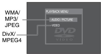 PANASONIC S33 - Wiedergabe von Audio-(WMA/MP3), Bild-(JPEG) und Videodiscs (DivX/MPEG4) - 1
