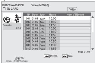 PANASONIC DMPB100 - Appuyez sur [▲, ▼, ◀, ▶] pour sélectionner le titre puis appuyez sur [OK]. - 1