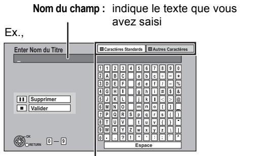 PANASONIC DMR-PWT500 - Sélectionnez un caractère, puis appuyez sur [OK]. - 1