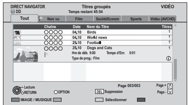 PANASONIC DMR-PWT500 - Sélectionnez le titre. - 1