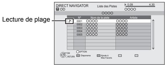 PANASONIC DMR-PWT500 - Lorsque "listes de lecture" est sélectionné - 1