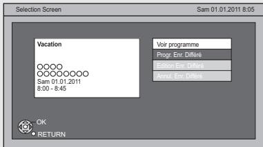 PANASONIC DMR-PWT500 - Sélectionnez le programme, puis appuyez sur [OK]. - 1