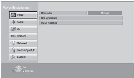 PANASONIC DMP-BDT385EG - Wahlen Sie "Player-Einstellungen". - 1