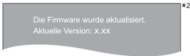 Die Firmware wurde aktualisiert. Aktuelle Version: X.xx