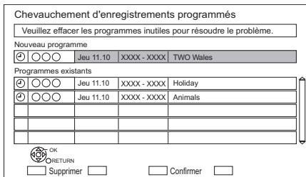 PANASONIC DMR-BWT850EC - Pour corriger un chevauchement d'enregistrements programmés - 1