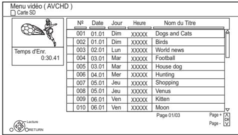 PANASONIC DMR-BWT850EC - Écran menu video (AVCHD) - 2