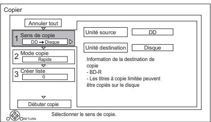 PANASONIC DMR-BWT850EC - Sélectionnez le sens de la copie. - 1