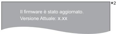 Il firmware è stato aggiornato. Versione Attuale: x.xx *2