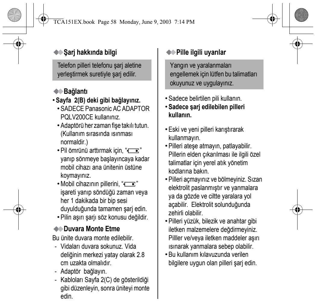 PANASONIC KX-TCA151EX - Bir Mobil Telefonun Ana Üniteye Tanıilmasi - 12