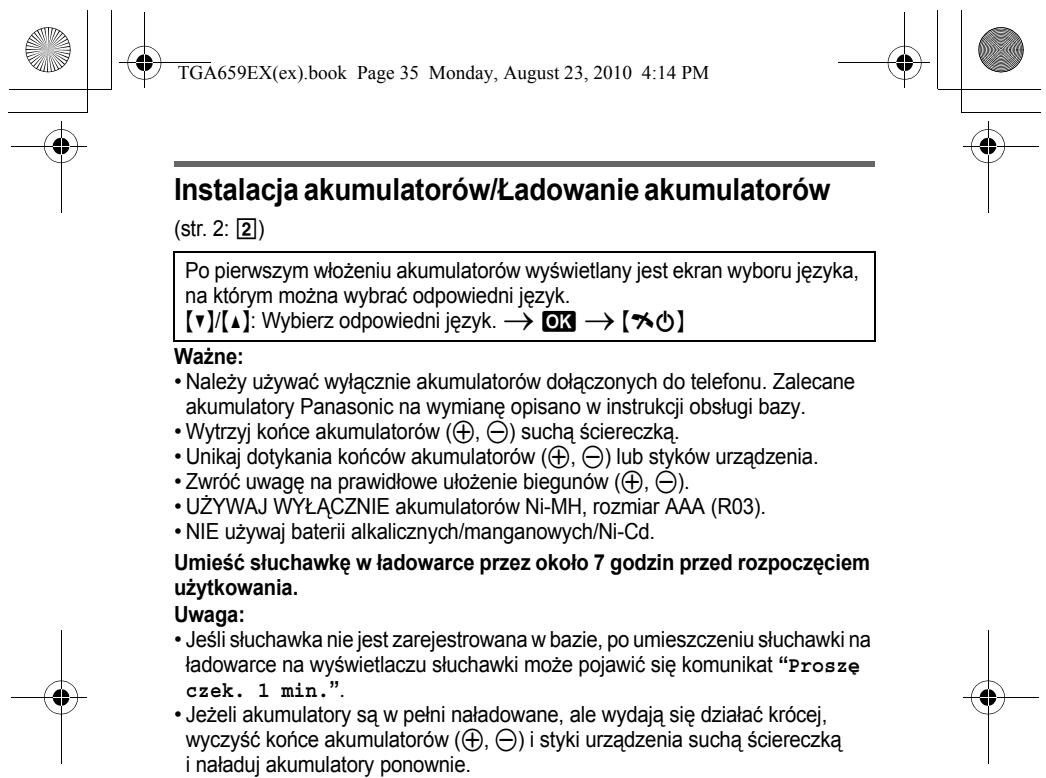 PANASONIC KXTGA659EX - PRZECZYTAJ PRZED ROZPOCZĘCIEM UŻYTKOWANIA I ZACHOWAJ NA PRŻYSZŁOŚĆ - 1