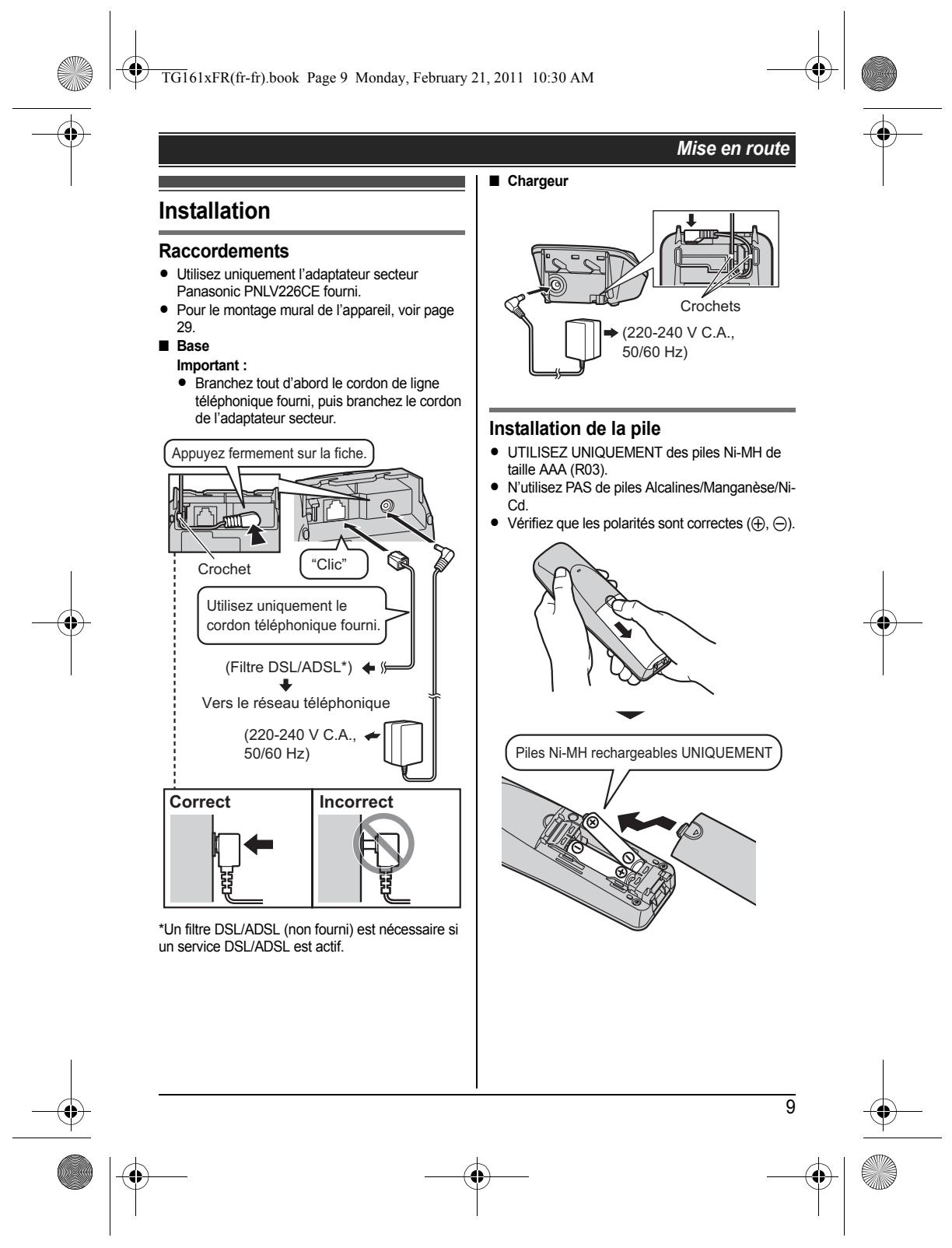 PANASONIC KX-TG1611FR - Pour les utilisateurs professionnels au sein de l'Union européenne - 9