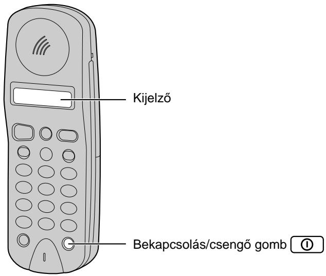 Kijelző Bekapcsolás/csengő gomb ⏻