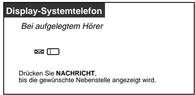 PANASONIC KXTD1232G - Kontrollieren und Auswahlen der Nebenstelle - 1