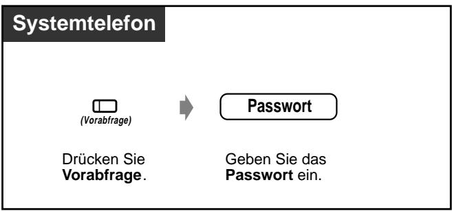PANASONIC KXTD1232G - Einsatzen der Vorabfrage - 1