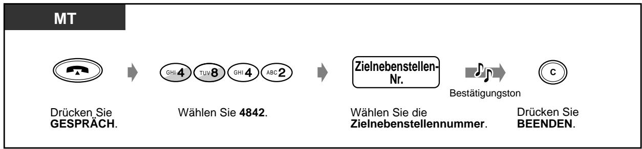 PANASONIC KXTD816GE - Überprüfen der Nebenstellennummer des zugeordneten Telefons - 2