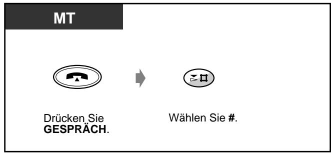 PANASONIC KXTD816GE - Erneutes Wahlen der zuletzt gewählten Nummer (Wahlwiederholung) - 1