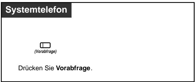PANASONIC KXTD816GE - Ausschalten der Vorabfrage - 1