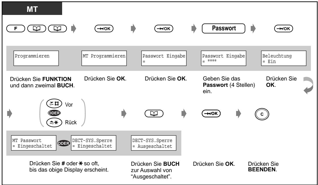 PANASONIC KXTD816GE - Löschen des MT-Programmier-Passwords/DECT-Systemsperse-Passwords - 1