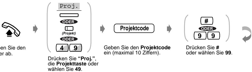PANASONIC KXTD816GE - Verwendung eines Projektcodes (Projektdcode, Eingabe) - 1