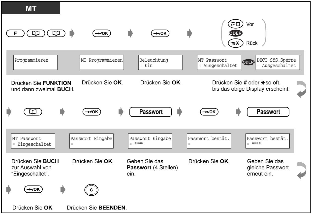 PANASONIC KXTD816GE - Eingeben des MT-Programmier-Passwords/DECT-Systemsperse-Passwords - 1