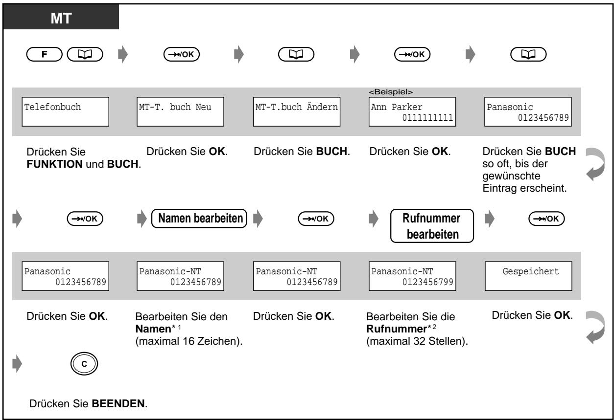 PANASONIC KXTD816GE - Beargeben eines Eintrags im Mobilteil-Telefonbuch - 1