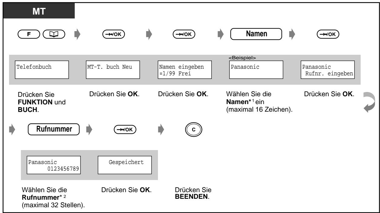 PANASONIC KXTD816GE - Speichern eines Eintrags im Mobilteil-Telefonbuch - 1