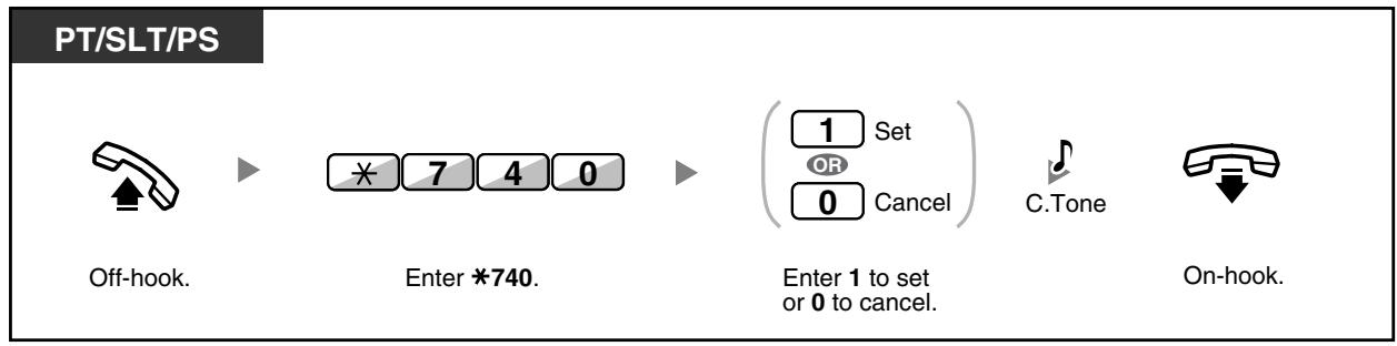 PANASONIC KXTDA200E - To set/cancel - 1
