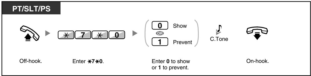 PANASONIC KXTDA200E - To show/prevent - 1