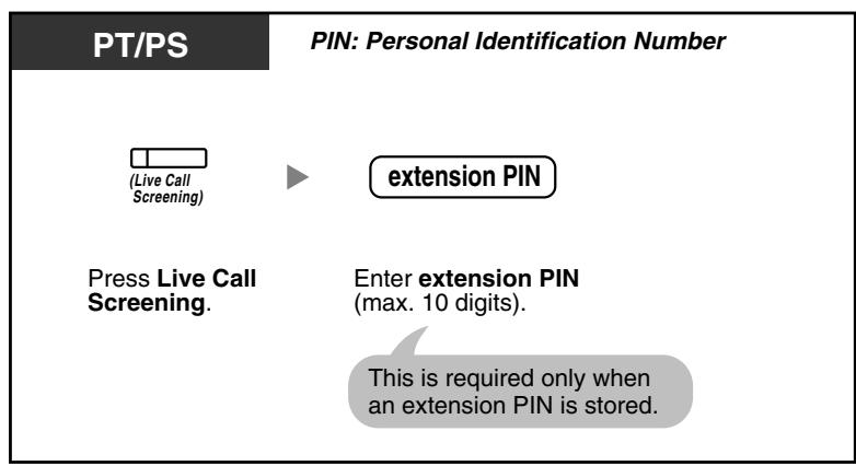 PANASONIC KXTDA200E - To set Live Call Screening - 1