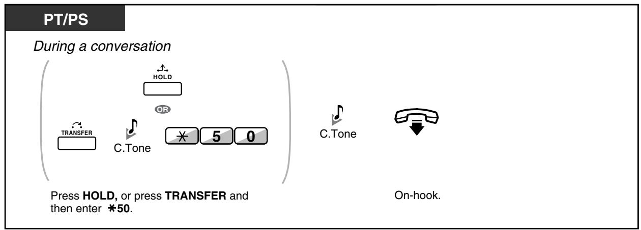PANASONIC KXTDA200E - To hold (Call Hold) - 1