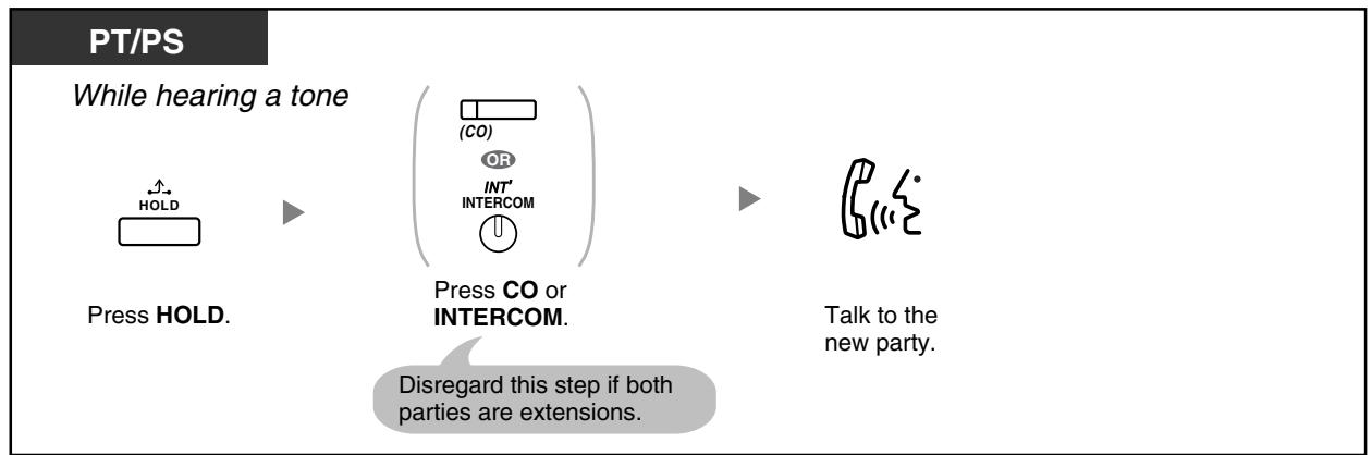 PANASONIC KXTDA200E - To hold the current call and then talk to the new party - 1