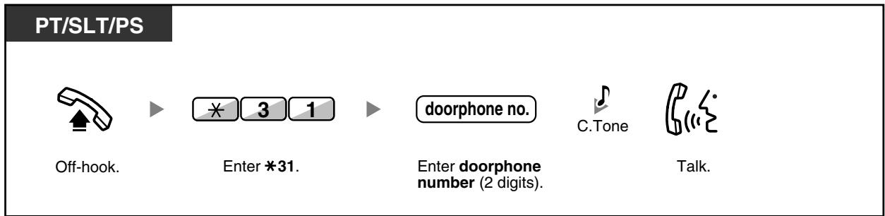 PANASONIC KXTDA200E - To call the doorphone - 1