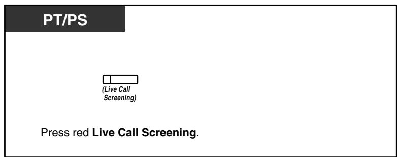 PANASONIC KXTDA200E - To cancel Live Call Screening - 1