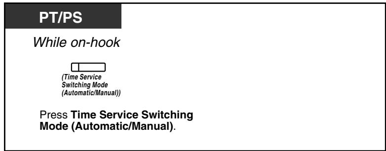 PANASONIC KXTDA200E - To select the time service switching mode (Automatic/Manual) - 1