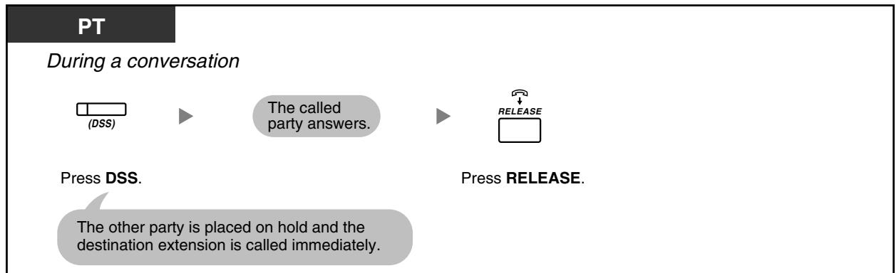 PANASONIC KXTDA200E - To transfer an outside call to an extension with a one-touch operation - 1