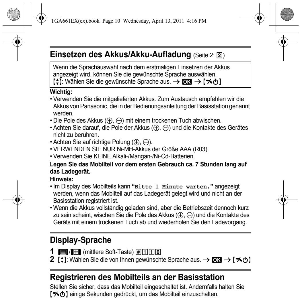 PANASONIC KX-TGA806EXW - Verbindung/Wandmontage (Seite 2: [1]) - 5