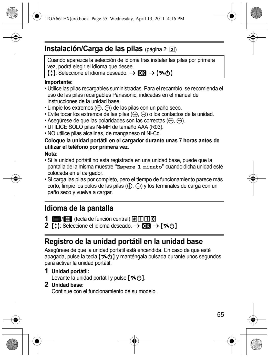 PANASONIC KX-TGA806EXW - Conexión/Montaje en la pared (pagina 2: [ ]) - 5