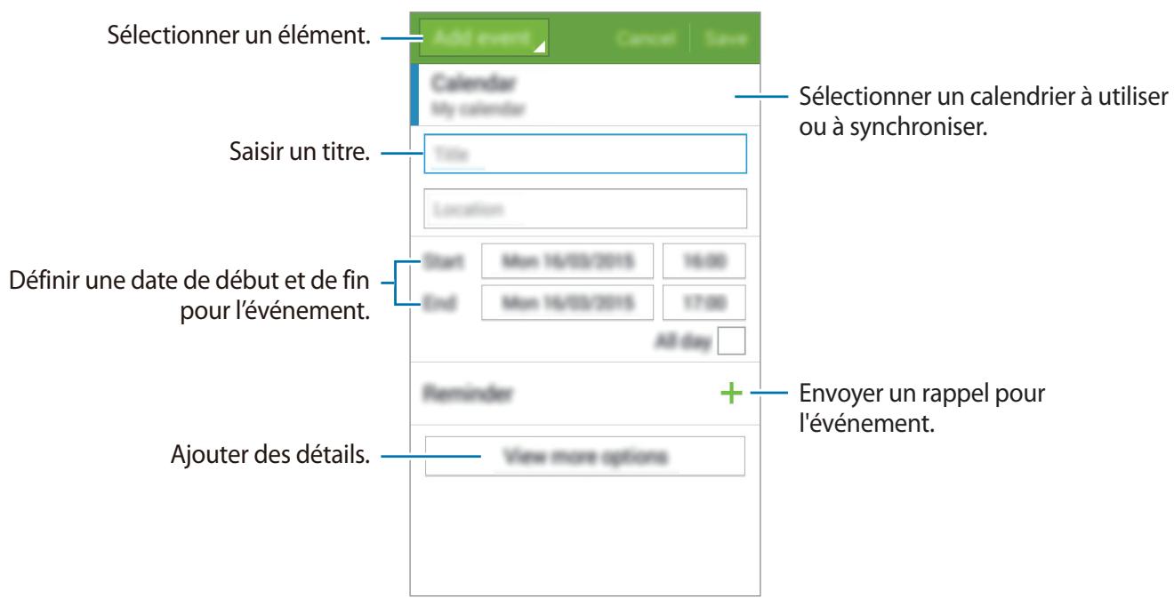 SAMSUNG GALAXY TREND 2 LITE 3G 4 POUCES - SM-G318H - Créer un événement ou une tâche - 1