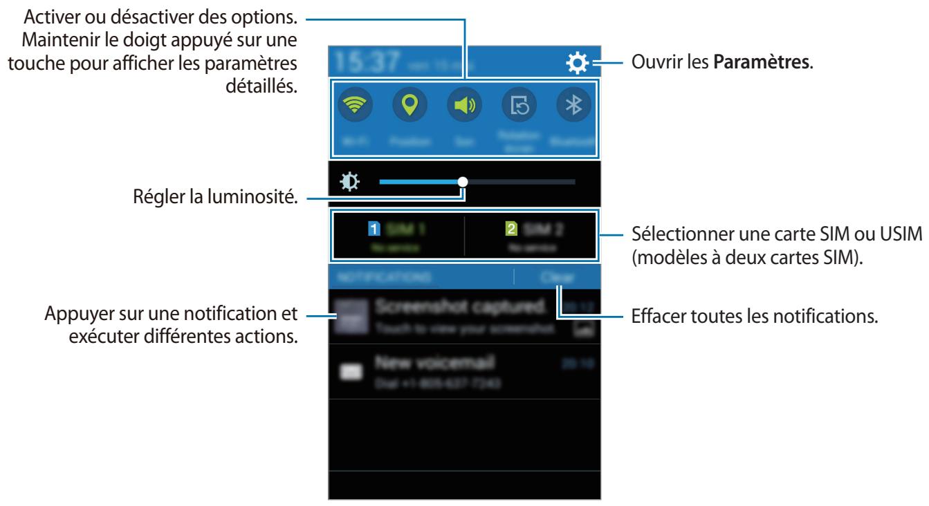 SAMSUNG GALAXY TREND 2 LITE 3G 4 POUCES - SM-G318H - Utiliser le volet des raccourcis - 2