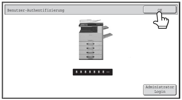 SHARP MX-2614N/3114N - Geben Sie mithilfe der Zifferntasten ihre Benutzernummer (5 bis 8 Ziffern) ein. - 1