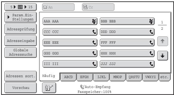 SHARP MX-2614N/3114N - AUFRUFEN EINER FAXNUMMER AUS DEM ADRESSBUCH - 1