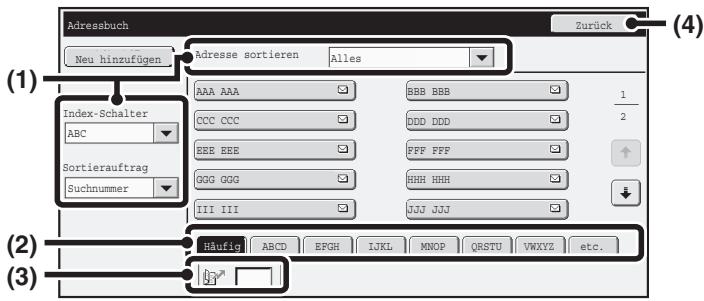SHARP MX-2614N/3114N - Beispiel: Adressbuchbildschirm - 1
