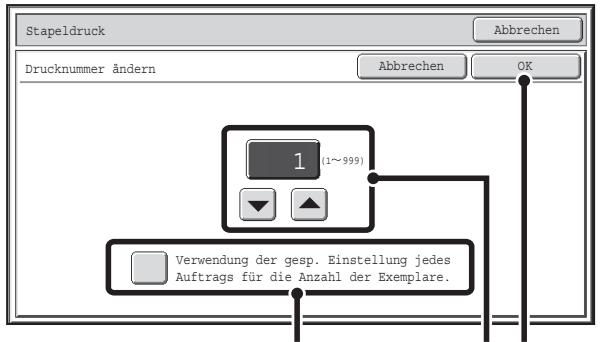 SHARP MX-2614N/3114N - Berühren Sie die Taste [Drucknr.änd.], um die Anzahl der Kopien festzulegen. - 1