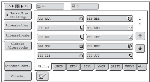SHARP MX-2614N/3114N - AUSWÄHLEN EINER ZIELADRESSE AUS DEM ADRESSBUCH - 1