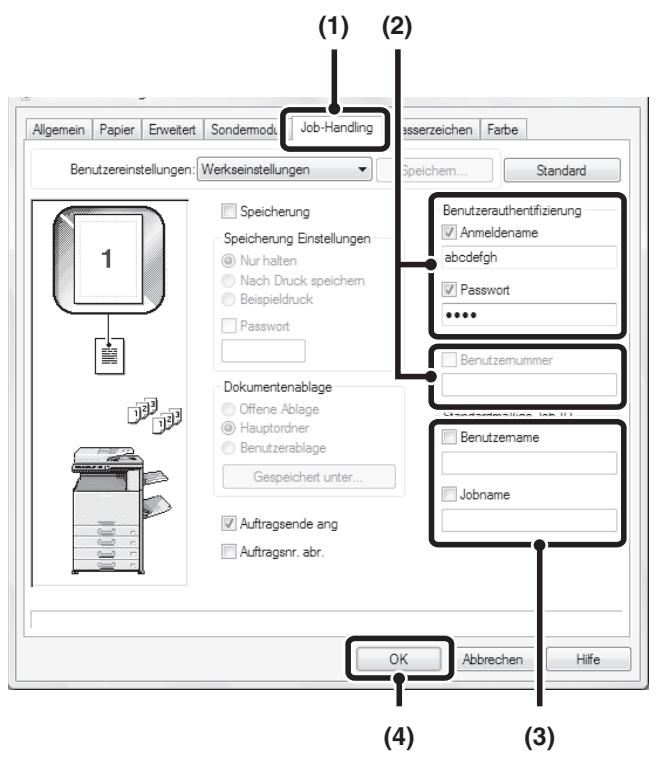 SHARP MX-2614N/3114N - DRUCKEN BEI AKTIVIERTER BENUTZERAUTHENTIFIZIERUNGSFUNKTION - 3