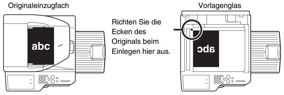 SHARP MX-2614N/3114N - Standardausrichtung des eingelegten Originals - 1