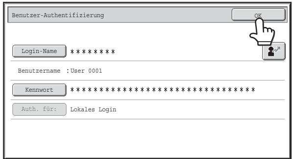 SHARP MX-2614N/3114N - Berühren Sie die Taste [Kennwort]. - 4